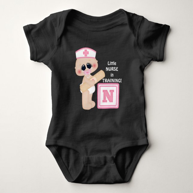 Little Nurse in Training baby girl bodysuit (Front)