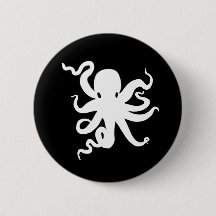 Little Octopus Squid Kraken Button