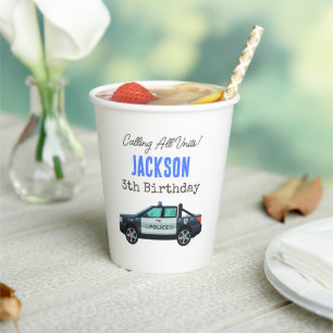 Little Officer Police Birthday   Personalized  Paper Cups