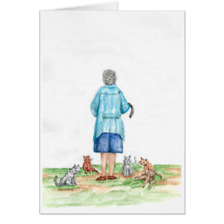 Little Old Lady and Cats
