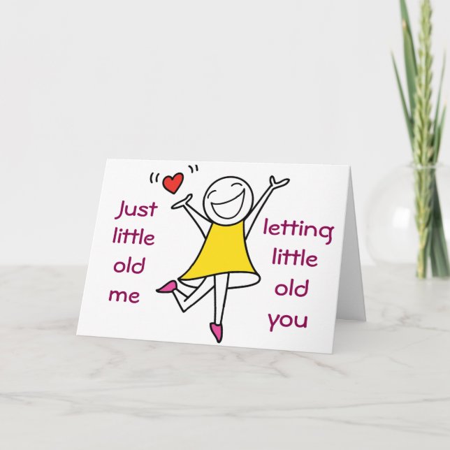 LITTLE OLD ME WISHES LITTLE OLD YOU HAPPY BIRTHDAY CARD (Front)