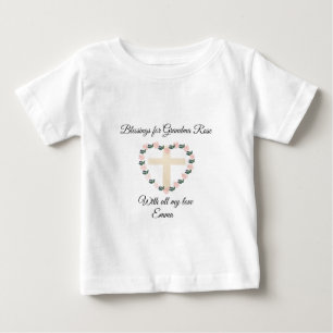 Little One Floral Heart Blessing for Grandma Baby T-Shirt