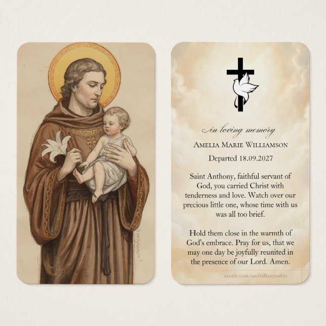 Little One Funeral Prayer Card (Front & Back)
