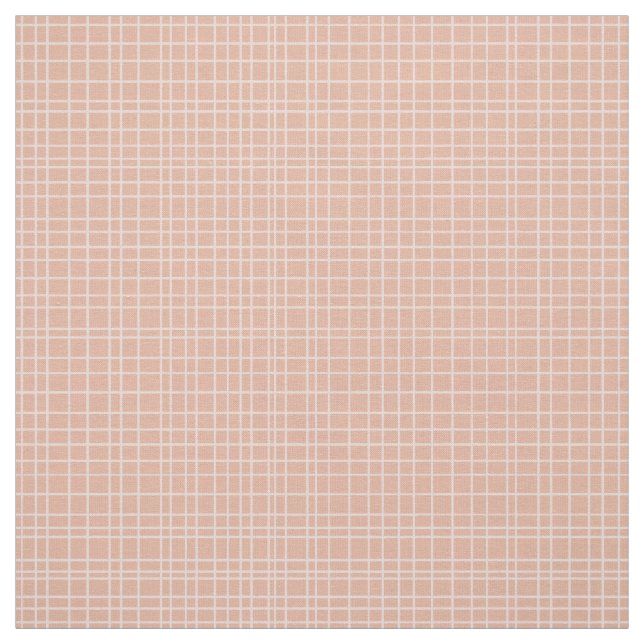 Little One Hand Drawn Grid - dusty apricot Fabric (Swatch)