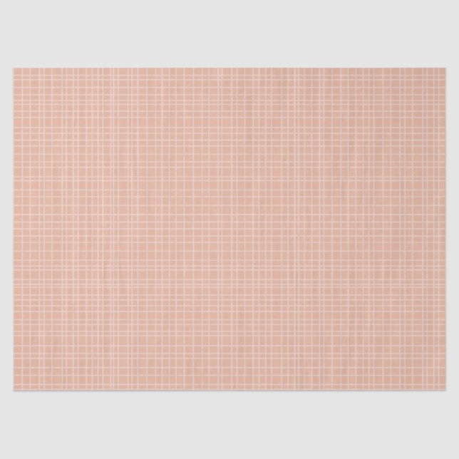 Little One Hand Drawn Grid - dusty apricot Tissue Paper (Front)