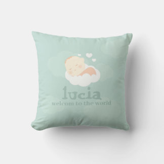 Little One on cloud pillow, New Baby Throw Pillow