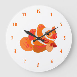 Little Orange Fish - Large Clock