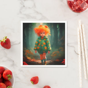 Little Orange Haired Girl Napkin