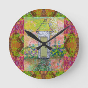 Little Oriental House Round Clock