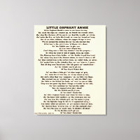 LITTLE ORPHANT ANNIE POEM CANVAS PRINT