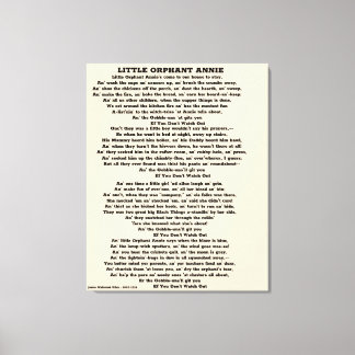 LITTLE ORPHANT ANNIE POEM CANVAS PRINT