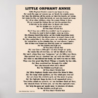 LITTLE ORPHANT ANNIE POEM