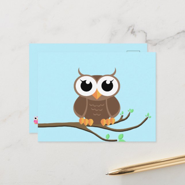 Little Owl - Blank Postcard (Front/Back In Situ)