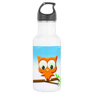Little Owl on a Branch 532 Ml Water Bottle