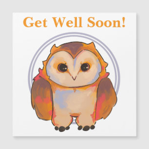 Little Owl, owl, get Well soon Magnetic Invitation