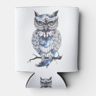 Little Owl Tattoo Flash Idea Cartoon Owl Can Cooler