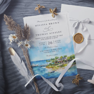 Little Palm Island Resort Florida QR Code Wedding Invitation