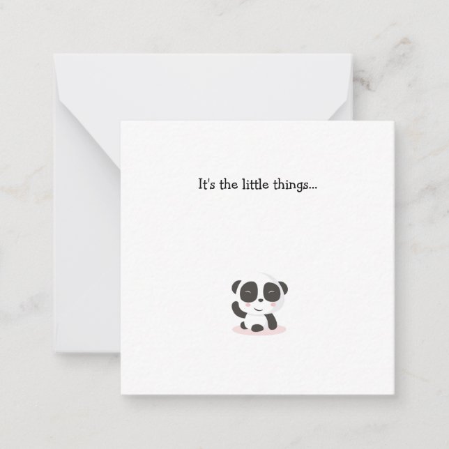 Little Panda Bear Mini Thank You Note Card (Front)