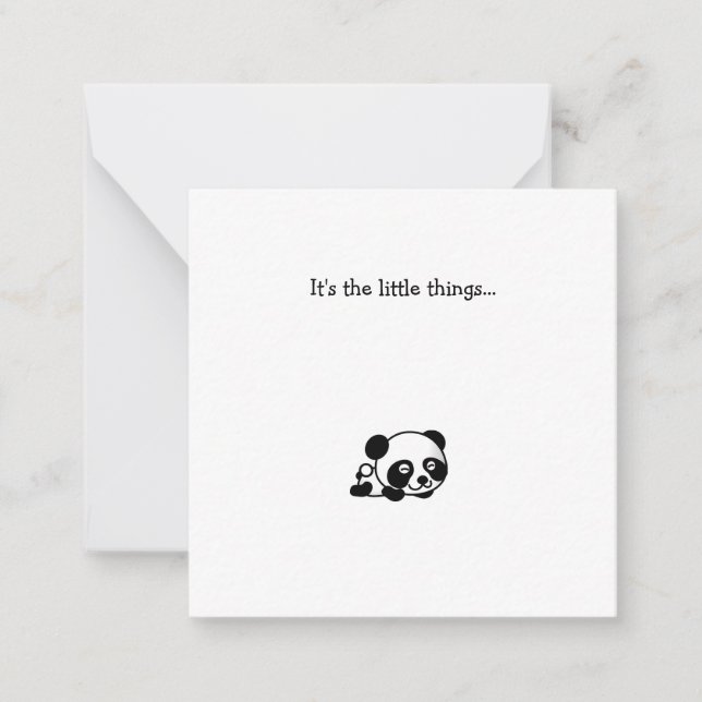 Little Panda Bear Mini Thank You Note Card (Front)
