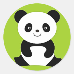 Little Panda Classic Round Sticker