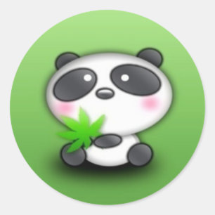 Little Panda Cub Classic Round Sticker