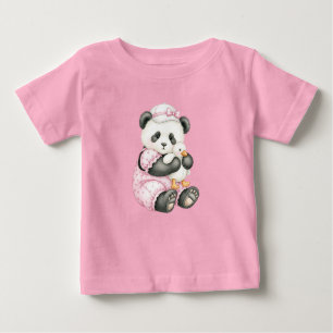 Little panda in a pink jumpsuit by Natasha Us