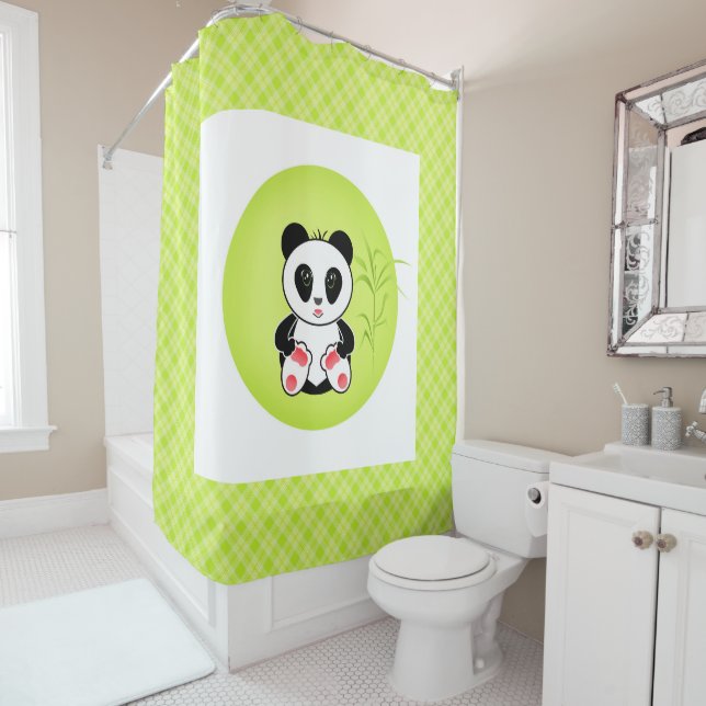 Little Panda Shower Curtain (In Situ)
