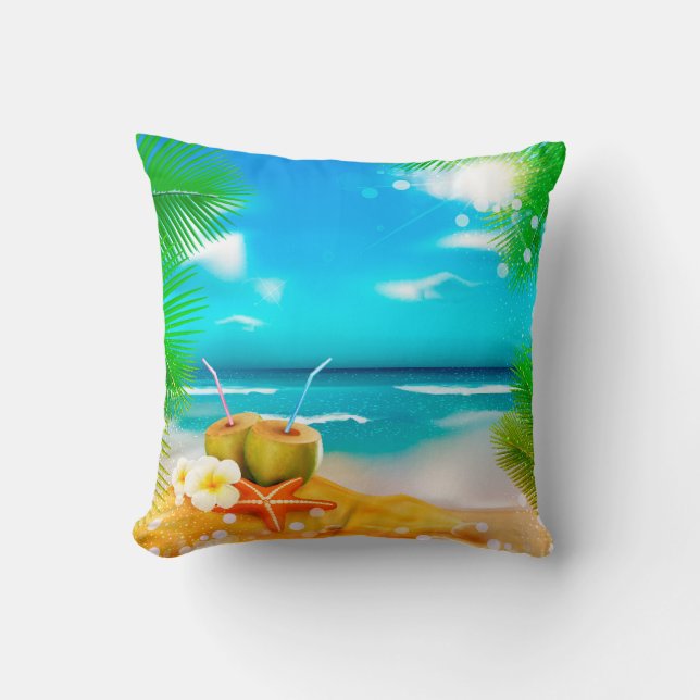 Little Paradise Throw Pillow (Front)