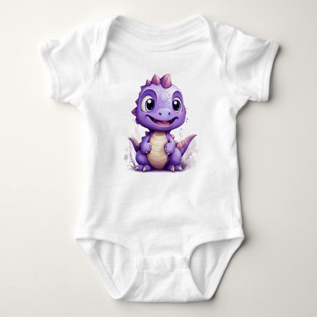 Little Parian Dino Baby Bodysuit (Front)