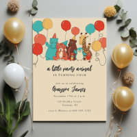 Little Party Animal Bear, Giraffe, Tiger Birthday