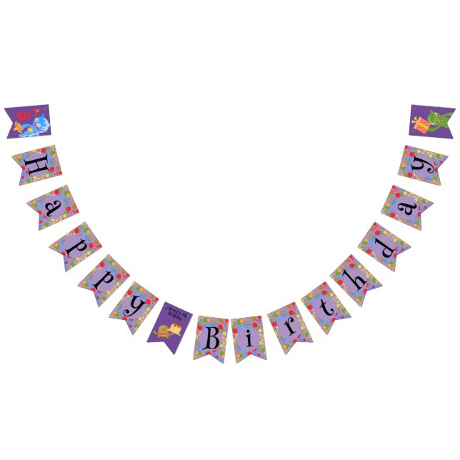 Little Party Monster and confetti Birthday Party Bunting (All)