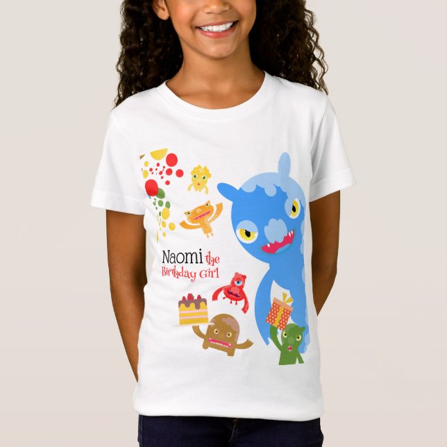Little Party Monster and confetti Birthday Party T-Shirt (Front)
