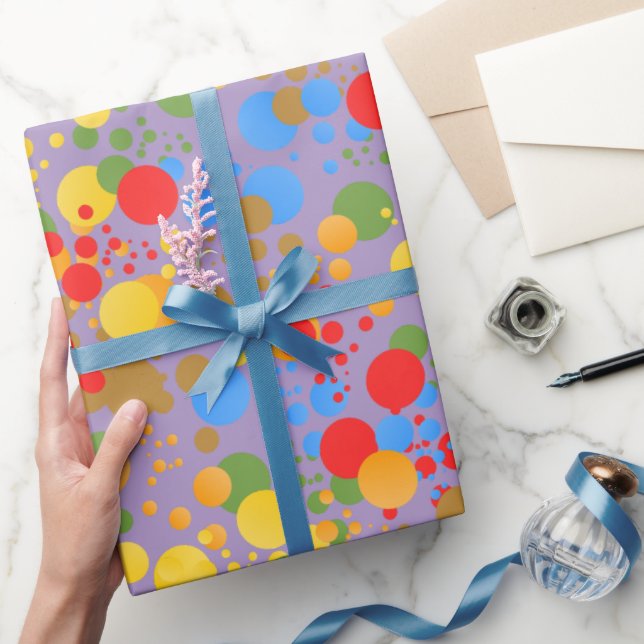 Little Party Monster and confetti Birthday Party Wrapping Paper (Gifting)