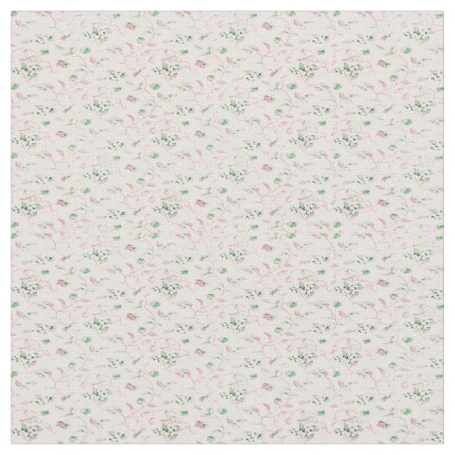 Little Pastel Pink Floral Fabric (Close Up)