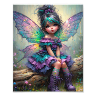 Little pastel themed fairy photo print