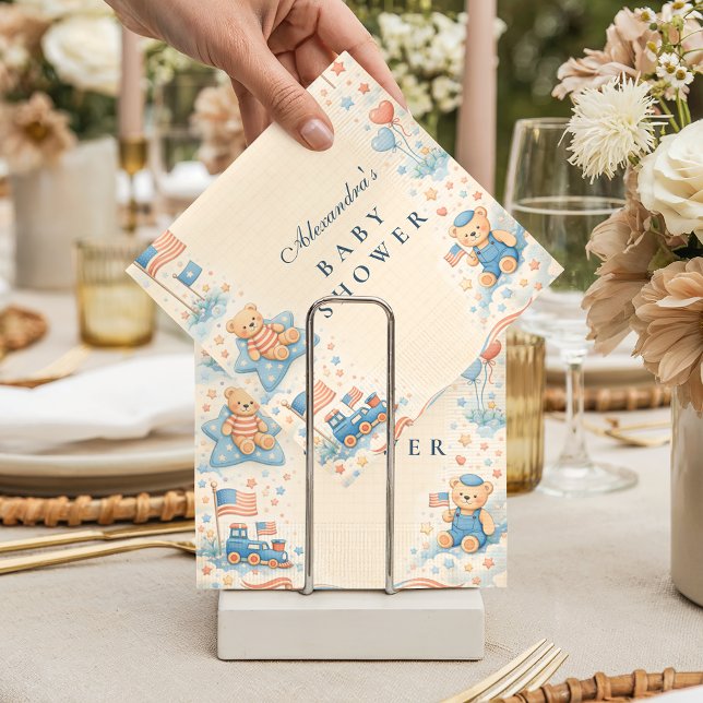 Little Patriot Welcome Baby Shower Napkin (Creator Uploaded)