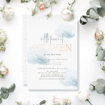 Little Peace of Heaven Blue Cloud Boy Baby Shower<br><div class="desc">This elegant and modern "a little peace of heaven is on the way" boy baby shower foil invitation features a white background with fluffy blue clouds in watercolor. The reverse side features a white background with geometric patterns in light grey. Personalise for your needs. You can find more matching products...</div>