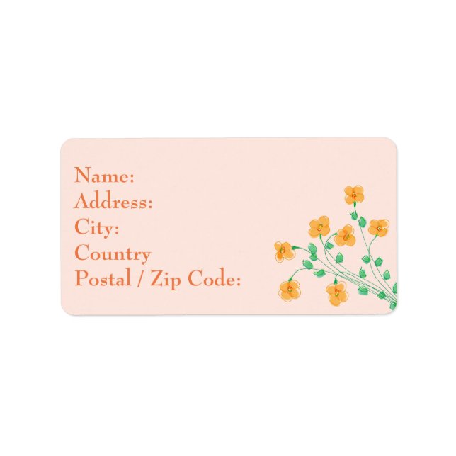Little Peach Address Label (Front)