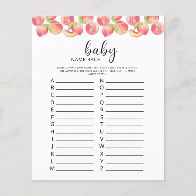 Little Peach Baby name race game (Front)