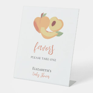 Little Peach Baby Shower Favours Sign Cute Fruit
