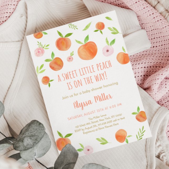 Little Peach Baby Shower Invitation (Creator Uploaded)
