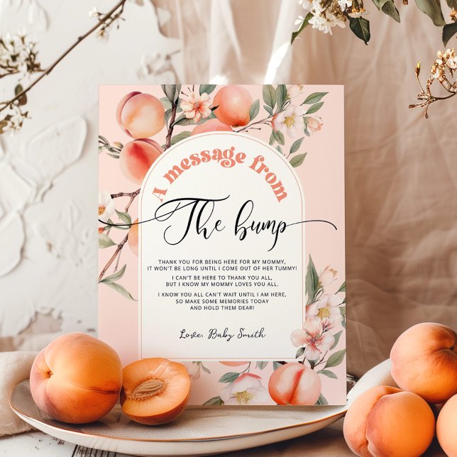 Little peach baby shower message from the bump poster (Creator Uploaded)