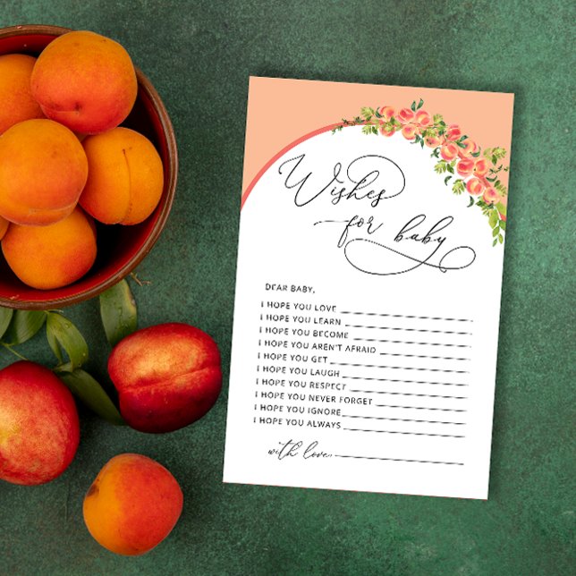 Little Peach Baby Shower Wishes for Baby Card (Creator Uploaded)