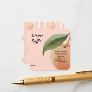 Little Peach Diaper Raffle Enclosure Card