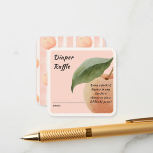 Little Peach Diaper Raffle Enclosure Card