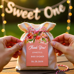 Little Peach Floral Baby Shower Gift Tags