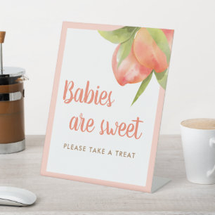 Little Peach Girl Baby Shower Favours Sign