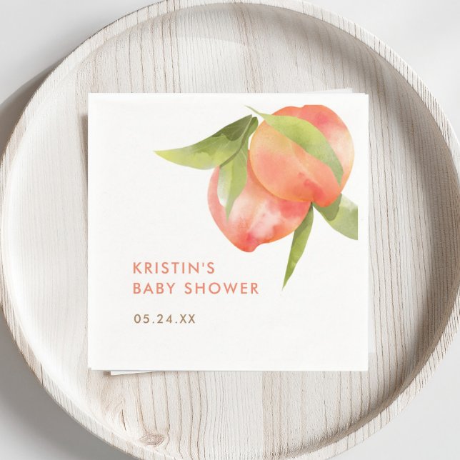 Little Peach Girl Baby Shower Fruit Napkin (Creator Uploaded)