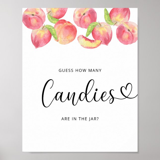 Little peach guess how many candies poster (Front)