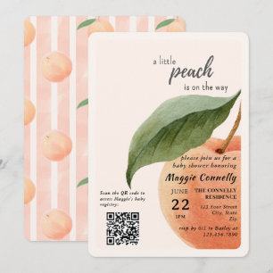 Little Peach is on the Way Baby Shower Invitation